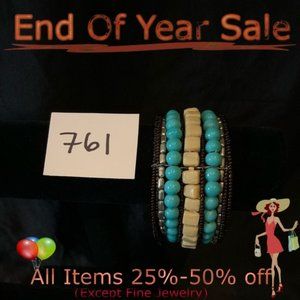 Vintage Silver and Turquoise Bead Bracelet
